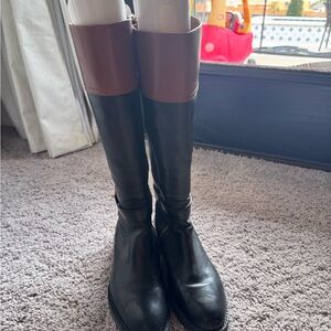 Coach black and brown leather boots
